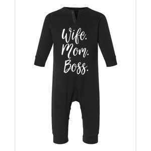 Wife Mom Boss Lady Mommy Cute Funny Gift Infant Fleece One Piece