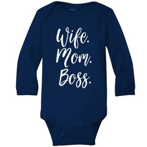 Wife Mom Boss Lady Mommy Cute Funny Gift Baby Long Sleeve Bodysuit