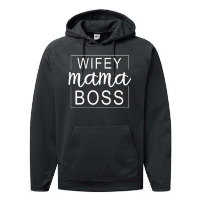 Wifey Mama Boss Performance Fleece Hoodie