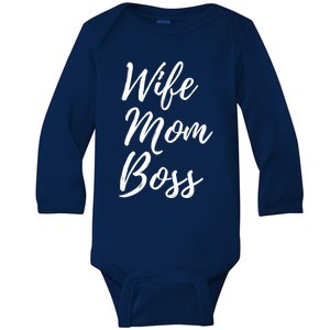 Wife Mom Boss Lady Gift Baby Long Sleeve Bodysuit