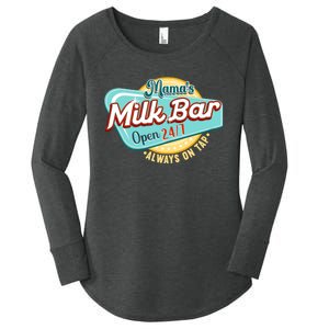 Wo Mama's Boobery Milkshake Breast Milk Bar I Breastfeeding Women's Perfect Tri Tunic Long Sleeve Shirt