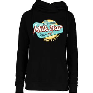 Wo Mama's Boobery Milkshake Breast Milk Bar I Breastfeeding Womens Funnel Neck Pullover Hood