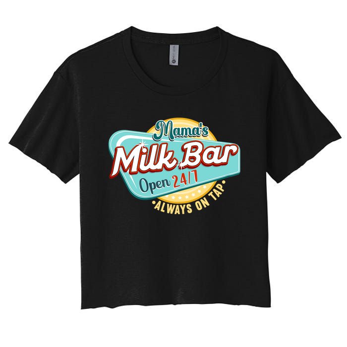 Wo Mama's Boobery Milkshake Breast Milk Bar I Breastfeeding Women's Crop Top Tee