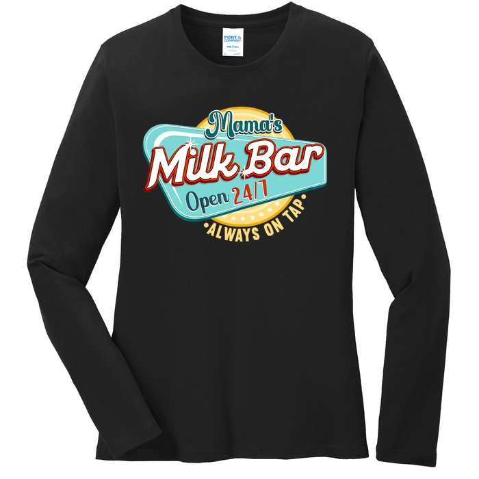 Wo Mama's Boobery Milkshake Breast Milk Bar I Breastfeeding Ladies Long Sleeve Shirt