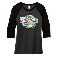 Wo Mama's Boobery Milkshake Breast Milk Bar I Breastfeeding Women's Tri-Blend 3/4-Sleeve Raglan Shirt