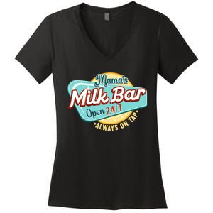 Wo Mama's Boobery Milkshake Breast Milk Bar I Breastfeeding Women's V-Neck T-Shirt