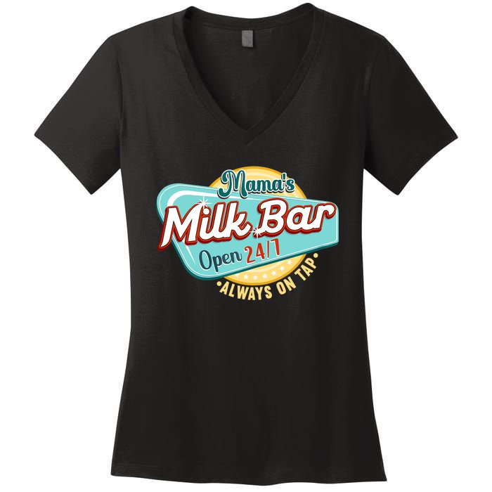 Wo Mama's Boobery Milkshake Breast Milk Bar I Breastfeeding Women's V-Neck T-Shirt