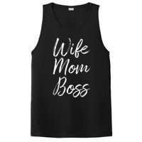 Wife Mom Boss Lady Funny Mommy Cute PosiCharge Competitor Tank