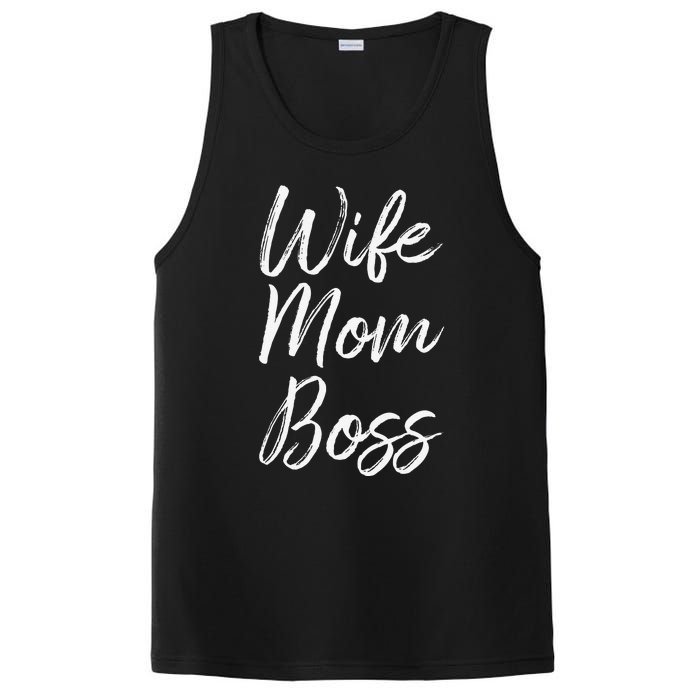 Wife Mom Boss Lady Funny Mommy Cute PosiCharge Competitor Tank