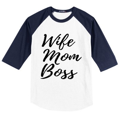 Wife Mom Boss Lady Gift Baseball Sleeve Shirt