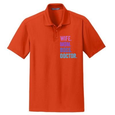 Wife Mom Boss Doctor Funny Mom Wife Sayings Meaningful Gift Dry Zone Grid Polo