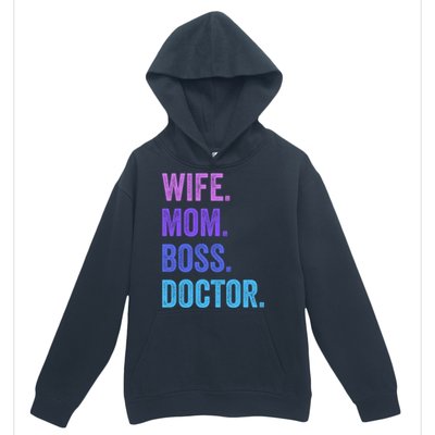 Wife Mom Boss Doctor Funny Mom Wife Sayings Meaningful Gift Urban Pullover Hoodie