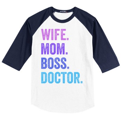 Wife Mom Boss Doctor Funny Mom Wife Sayings Meaningful Gift Baseball Sleeve Shirt