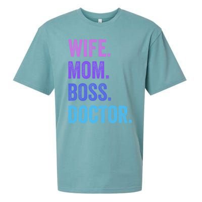 Wife Mom Boss Doctor Funny Mom Wife Sayings Meaningful Gift Sueded Cloud Jersey T-Shirt