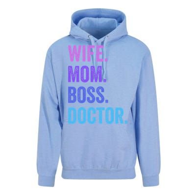 Wife Mom Boss Doctor Funny Mom Wife Sayings Meaningful Gift Unisex Surf Hoodie