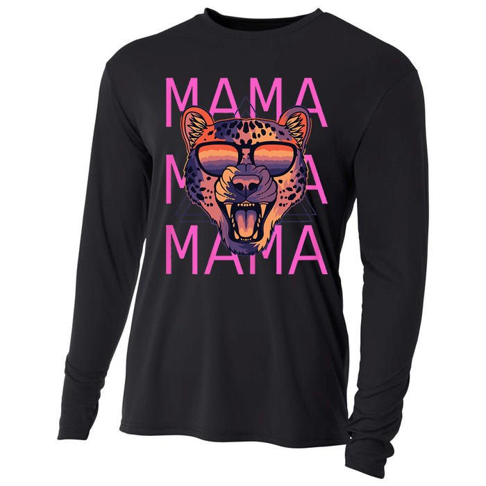 Wo MaMa Cheetah Fierce Mama Cooling Performance Long Sleeve Crew