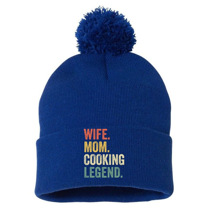 Wife Mom Cooking Legend Funny Cook Chef Mother Cute Gift Pom Pom 12in Knit Beanie