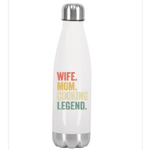 Wife Mom Cooking Legend Funny Cook Chef Mother Cute Gift Stainless Steel Insulated Water Bottle