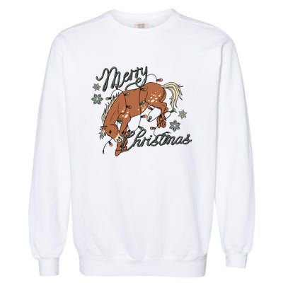 Western Merry Christmas (Excusive) Dtf Transfer Ready To Press Direct To Film Garment-Dyed Sweatshirt