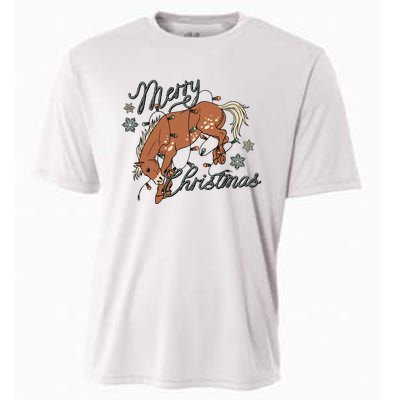 Western Merry Christmas (Excusive) Dtf Transfer Ready To Press Direct To Film Cooling Performance Crew T-Shirt