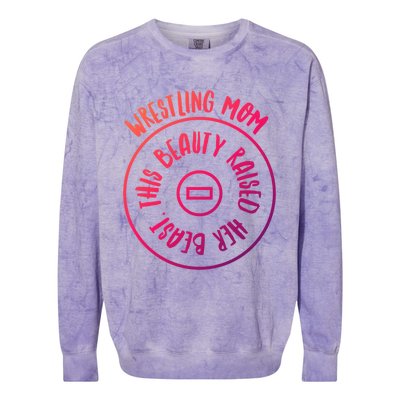 Wrestling Mom Cute Gift Colorblast Crewneck Sweatshirt