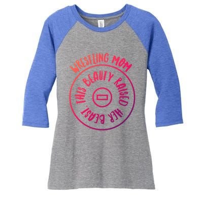 Wrestling Mom Cute Gift Women's Tri-Blend 3/4-Sleeve Raglan Shirt