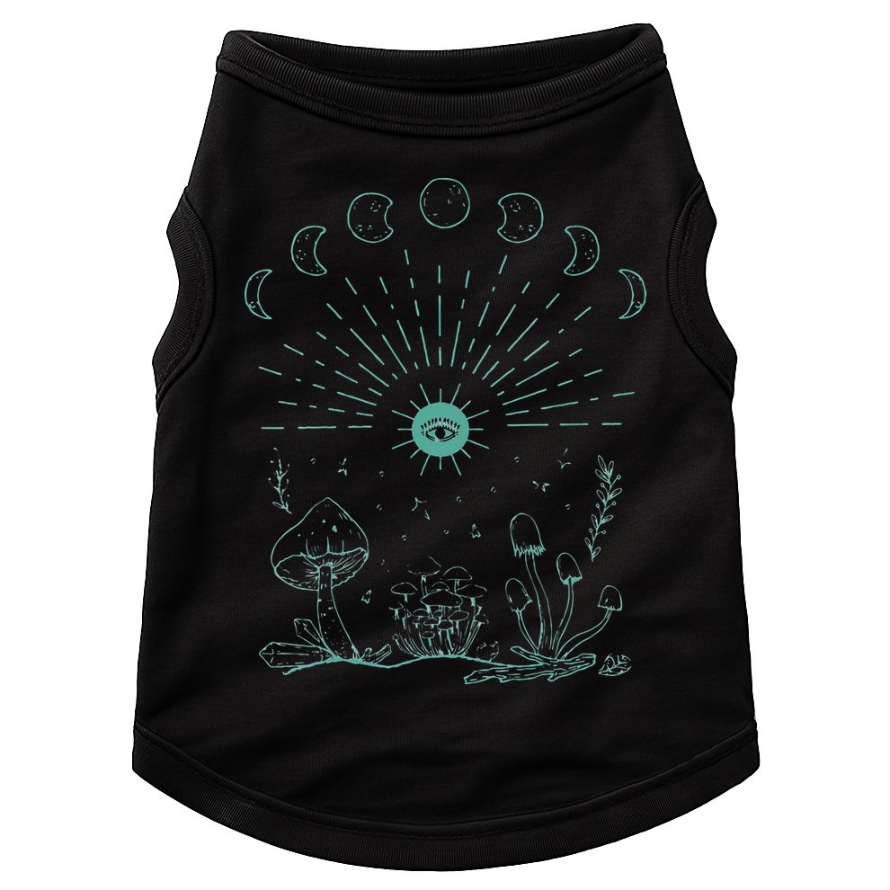 Womens Mushrooms Crystals Moon Phases Sun Eye Cottagecore Aesthetic Doggie Tank
