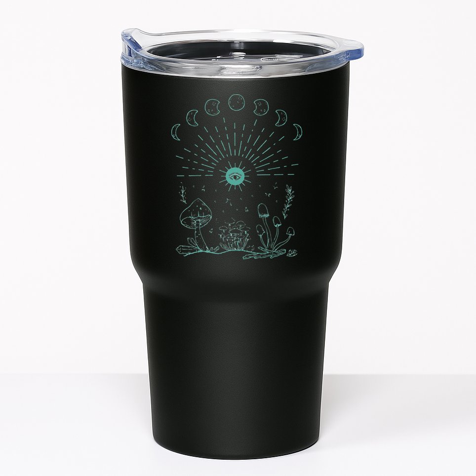 Womens Mushrooms Crystals Moon Phases Sun Eye Cottagecore Aesthetic Tumbler