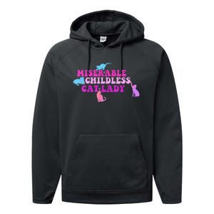 Women Miserable Childless Cat Lady Gift Performance Fleece Hoodie