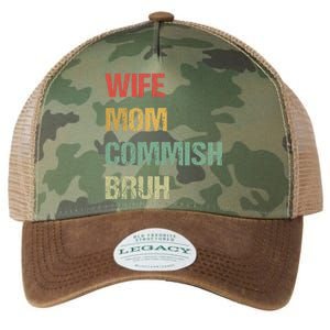 Wife Mom Commish Bruh Funny Fantasy Football Commissioner Legacy Tie Dye Trucker Hat