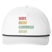 Wife Mom Commish Bruh Funny Fantasy Football Commissioner Snapback Five-Panel Rope Hat