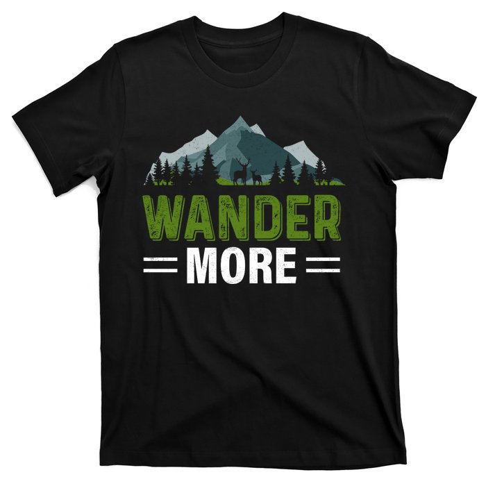 Wander More Camping Vintage Retro T-Shirt