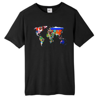 World Map Country Flag Atlas Gift Funny Gift Tall Fusion ChromaSoft Performance T-Shirt