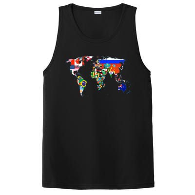 World Map Country Flag Atlas Gift Funny Gift PosiCharge Competitor Tank