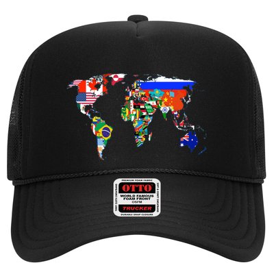 World Map Country Flag Atlas Gift Funny Gift Trucker Hat