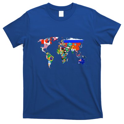 World Map Country Flag Atlas Gift Funny Gift T-Shirt