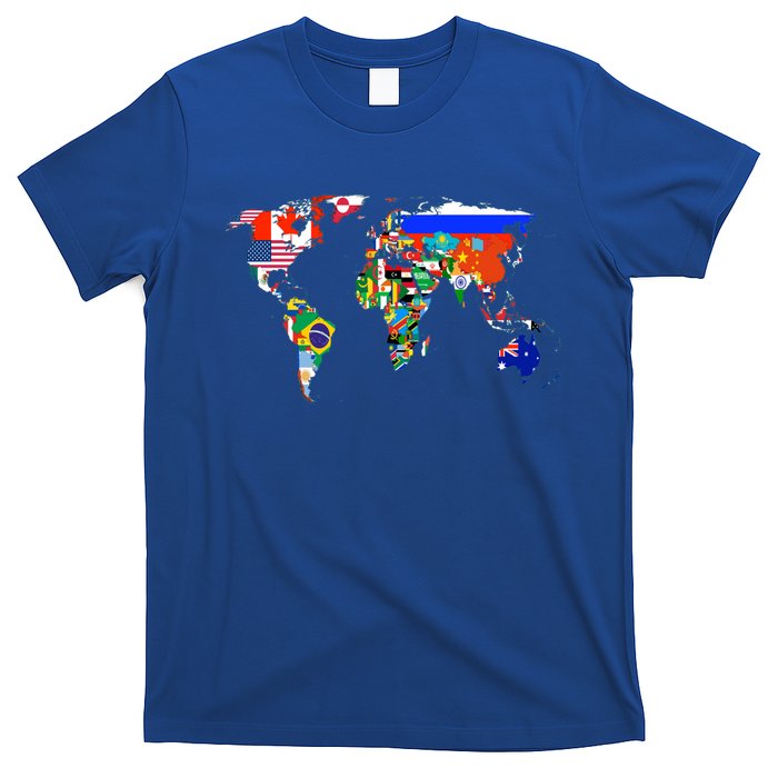 World Map Country Flag Atlas Gift Funny Gift T-Shirt