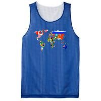 World Map Country Flag Atlas Gift Funny Gift Mesh Reversible Basketball Jersey Tank