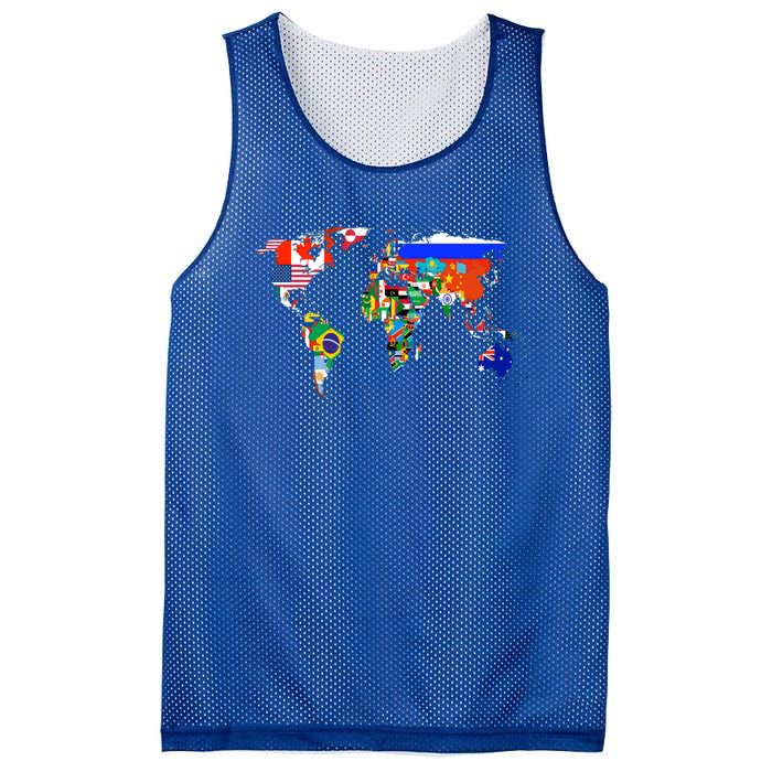 World Map Country Flag Atlas Gift Funny Gift Mesh Reversible Basketball Jersey Tank