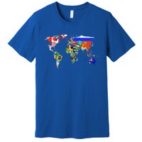 World Map Country Flag Atlas Gift Funny Gift Premium T-Shirt