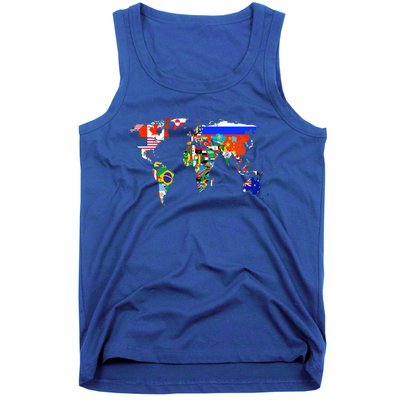 World Map Country Flag Atlas Gift Funny Gift Tank Top