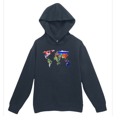 World Map Country Flag Atlas Gift Funny Gift Urban Pullover Hoodie