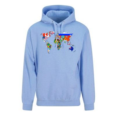 World Map Country Flag Atlas Gift Funny Gift Unisex Surf Hoodie