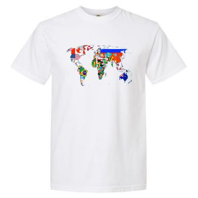 World Map Country Flag Atlas Gift Funny Gift Garment-Dyed Heavyweight T-Shirt