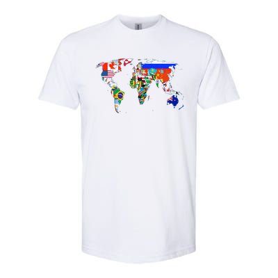 World Map Country Flag Atlas Gift Funny Gift Softstyle CVC T-Shirt