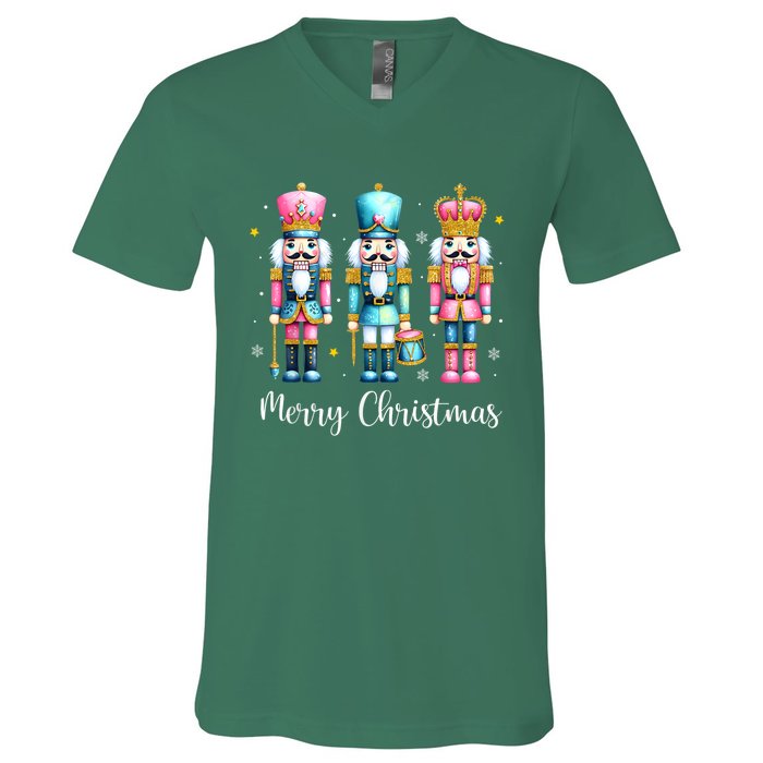 Women Merry Christmas Nutcracker Ballet Festive Xmas Gift V-Neck T-Shirt