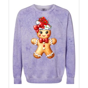 Women Merry Christmas Cute Gingerbread Santa Pajamas Girl Gift Colorblast Crewneck Sweatshirt