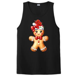 Women Merry Christmas Cute Gingerbread Santa Pajamas Girl Gift PosiCharge Competitor Tank