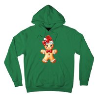 Women Merry Christmas Cute Gingerbread Santa Pajamas Girl Gift Hoodie