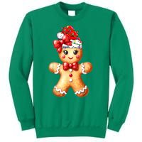 Women Merry Christmas Cute Gingerbread Santa Pajamas Girl Gift Sweatshirt